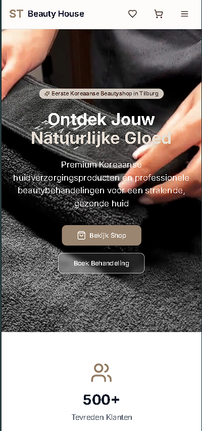 Website op mobiel